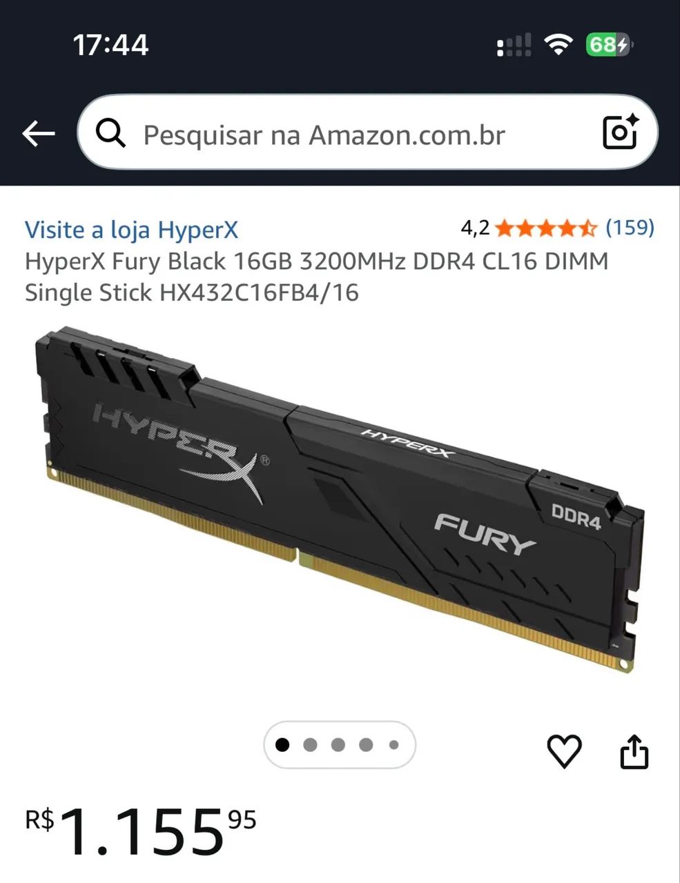 Memória RAM HyperX Fury Black 16GB DDR4 3200MHz CL16 - Foto 4