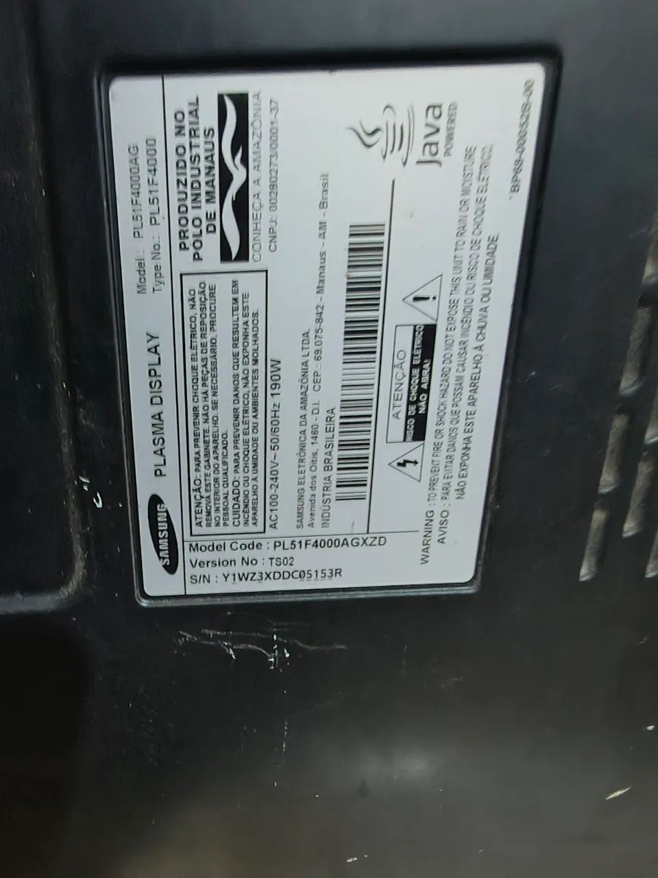 Tv Samsung plasma de 50 polegadas com defeito  - Foto 2
