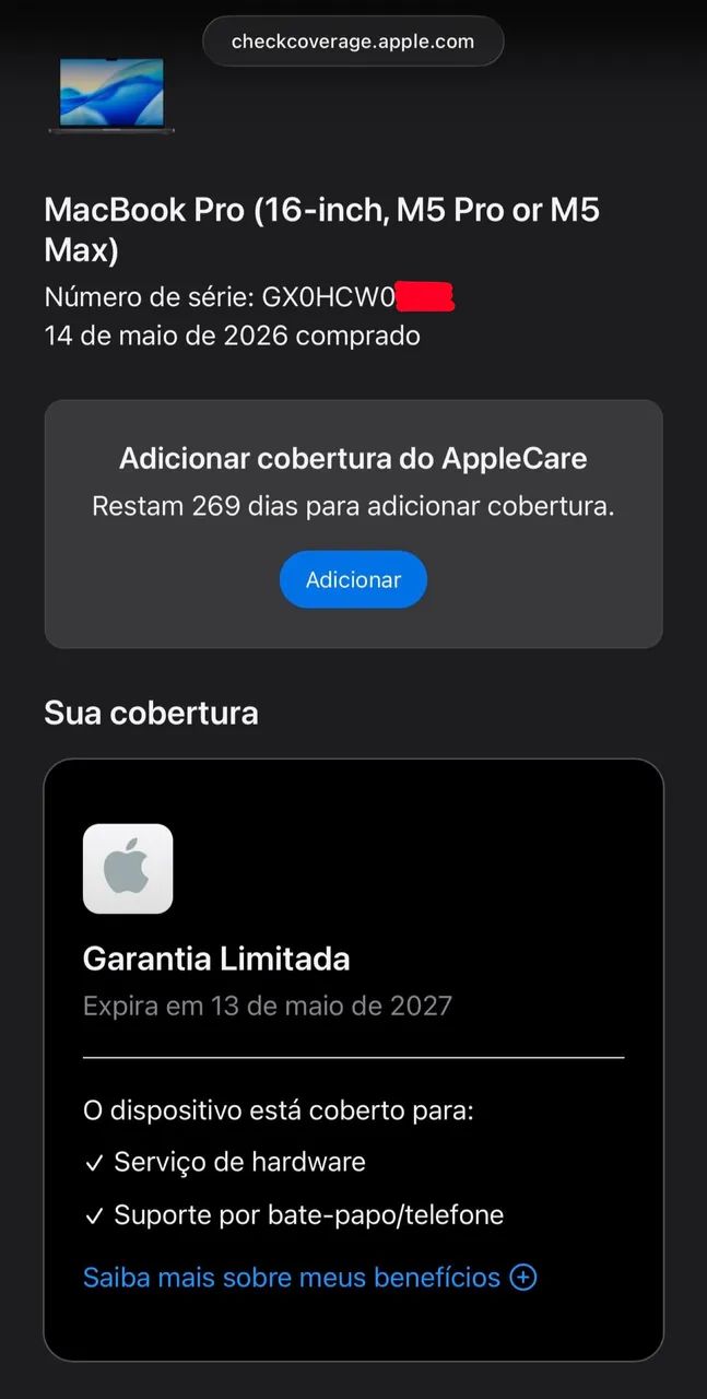 Macbook pro 16 polegadas chip m5 pro 24gb / 1tb garantia 13/05/2027, 11 ciclos ( 24 / 1 ) - Foto 2