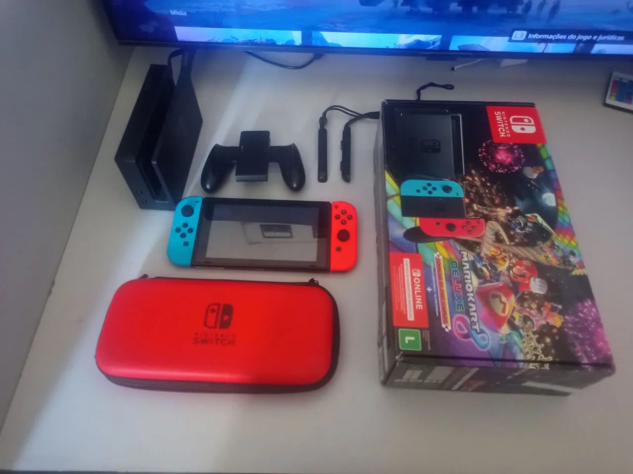Nintendo Switch V2 32gb + 3 jogos  - Foto 2