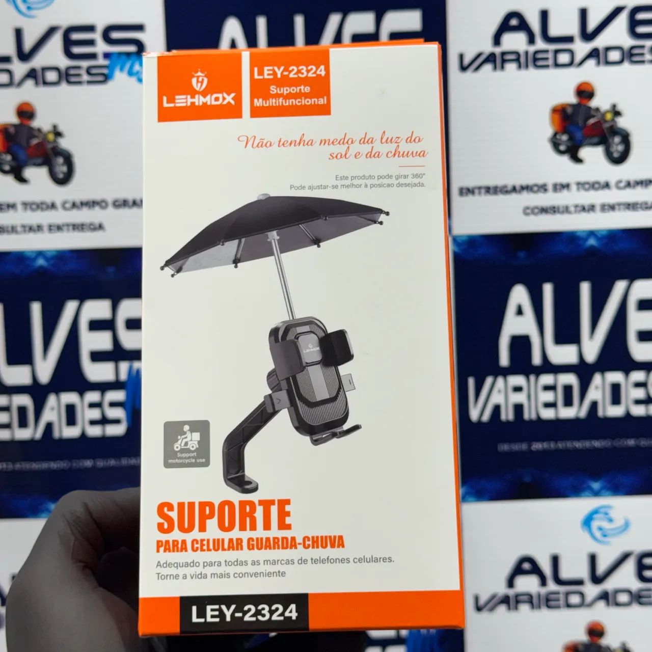 Suporte de moto guarda-chuva para celular 