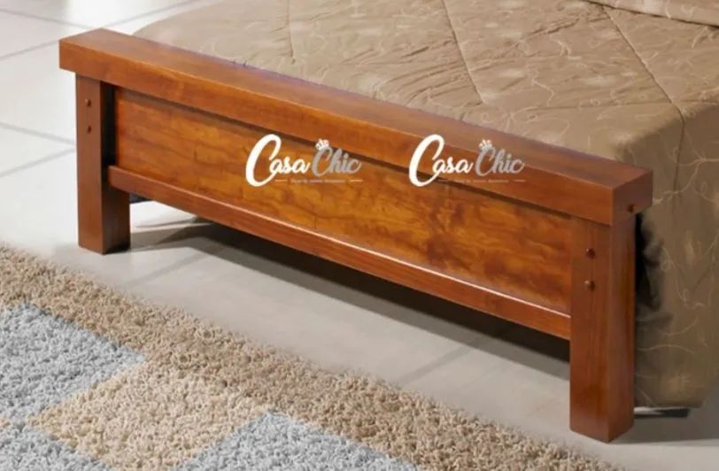 VENDO CAMA QUEEN DE MADEIRA MACIÇA NOVA - Foto 3
