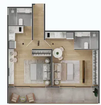 PLANTA 69m²