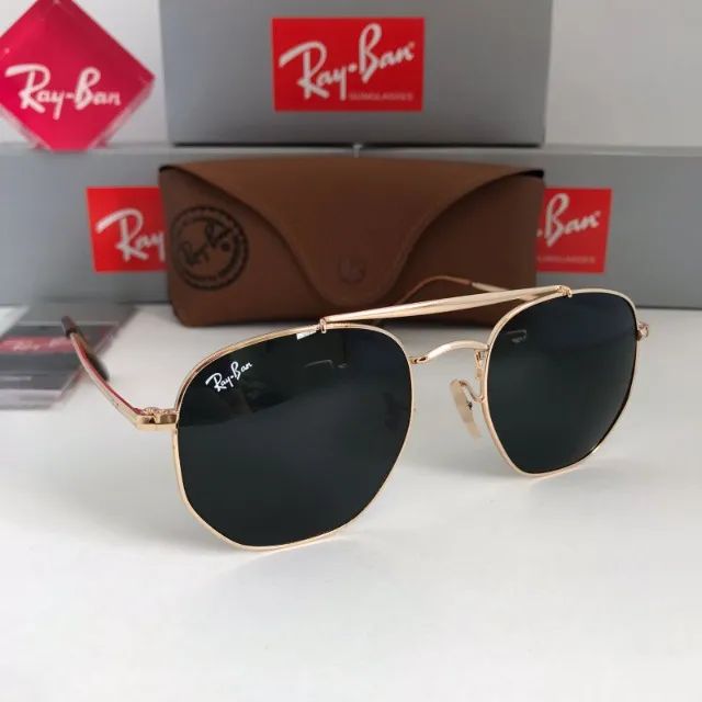 Óculos de sol ray-ban marshal tradicional lentes de cristal - Foto 5