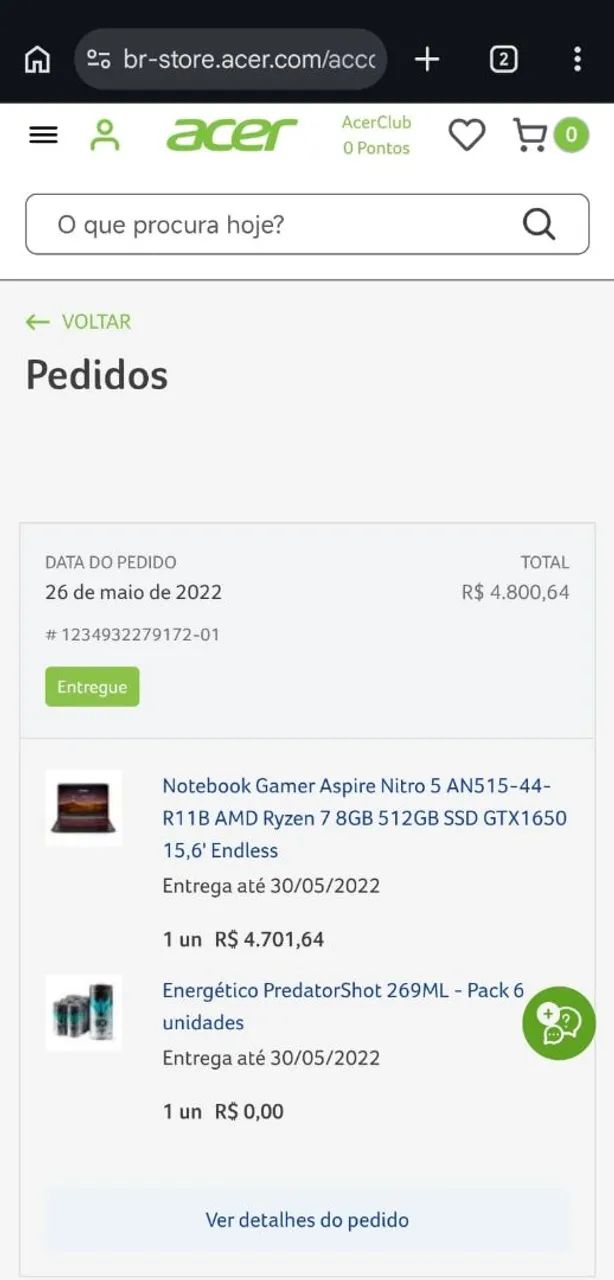 Acer Nitro 5 Ryzen 7 4800H
