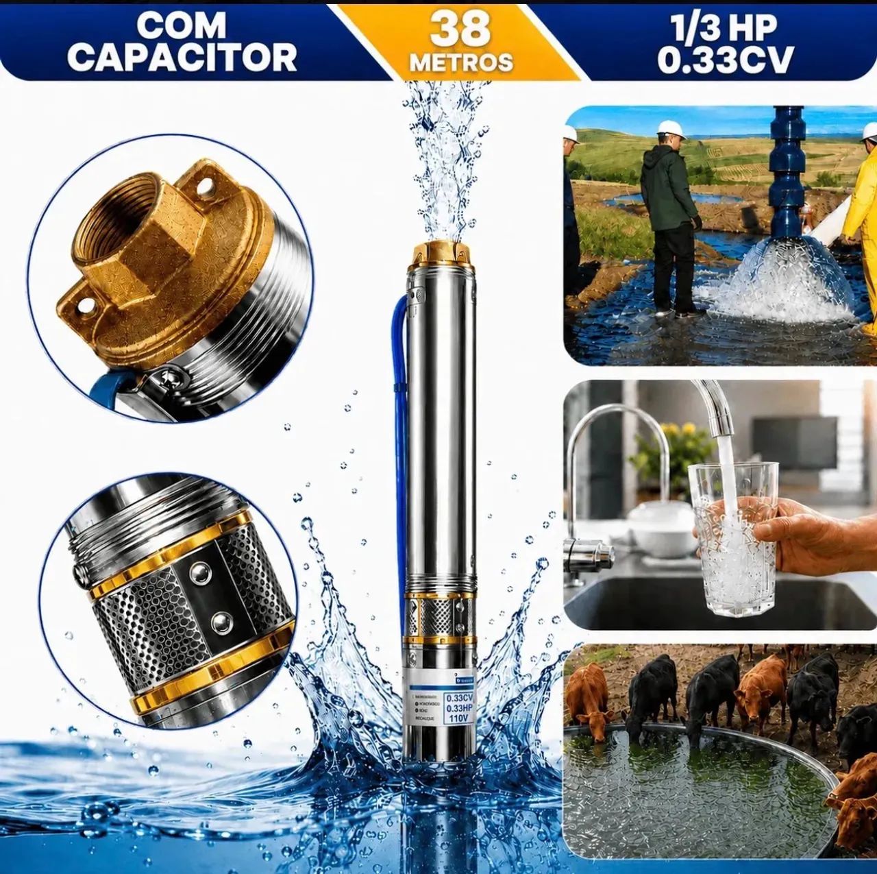 Bomba Submersível Caneta Palito