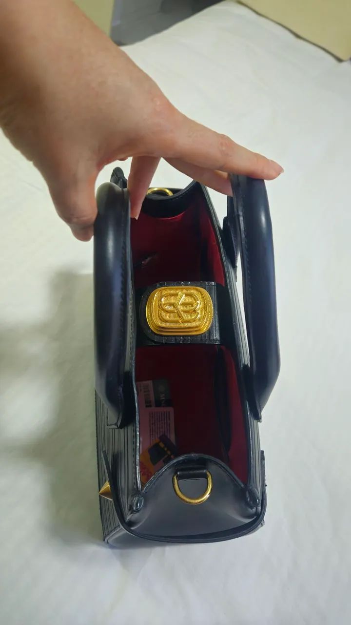 Bolsa de couro preta, marca shutz. - Foto 3