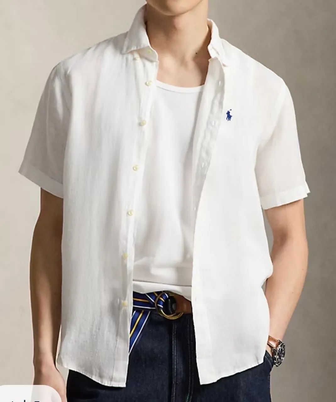 Camisa de Linho Ralph Lauren - Branca - Tam M - Foto 2