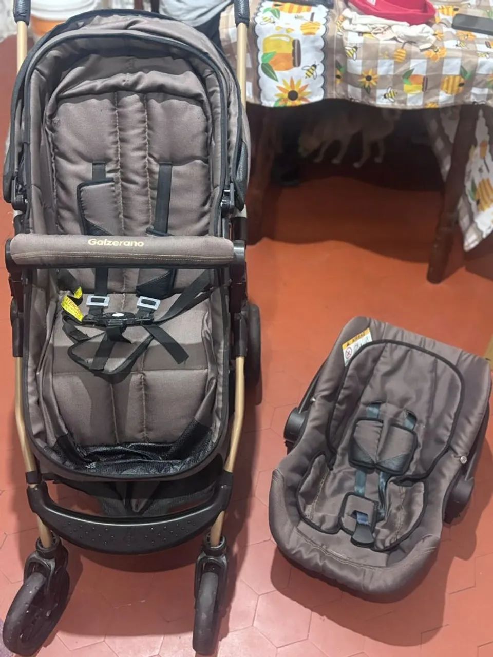 Carrinho + bebê conforto galzerano 