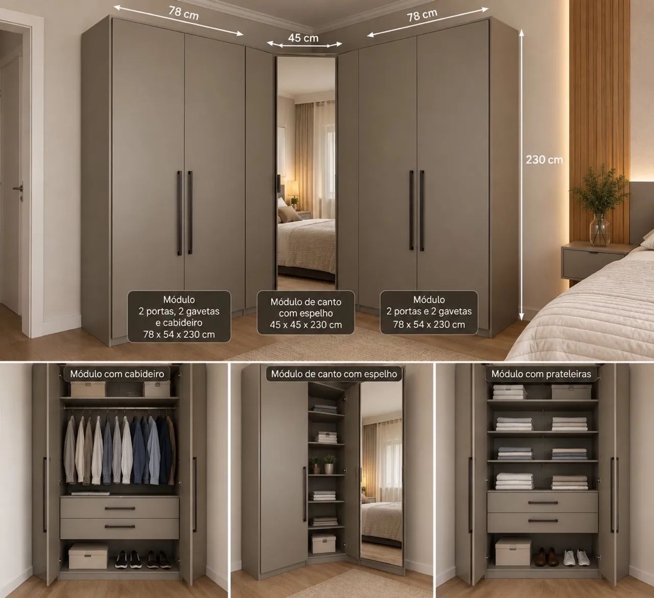 Vendo guarda roupa modulado elegance - Foto 3