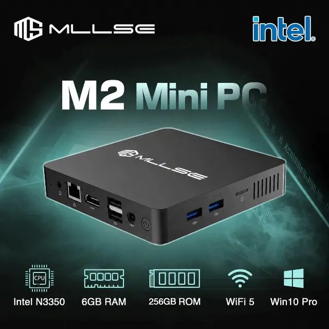 Mini PC Intel Celeron N3350, 6GB RAM, 256GB SSD, Win 10 Pro