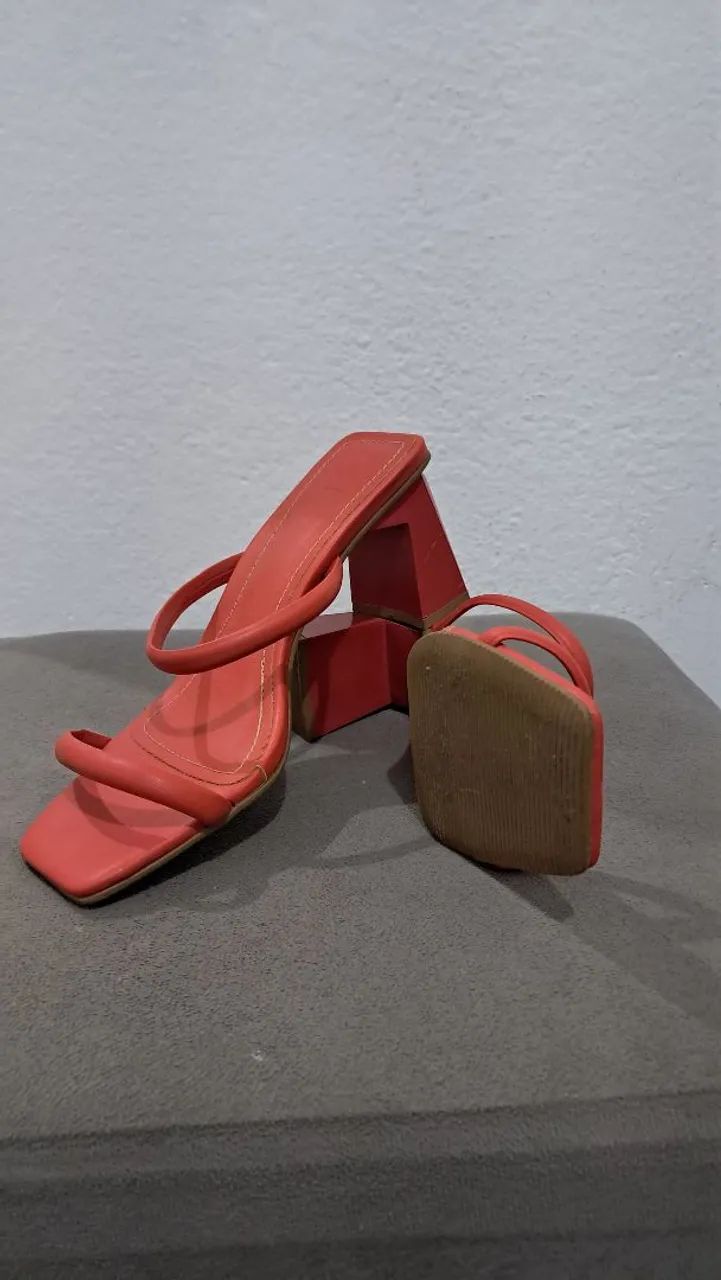 Sandália marise, cor coral e tamanho 36 - Foto 3