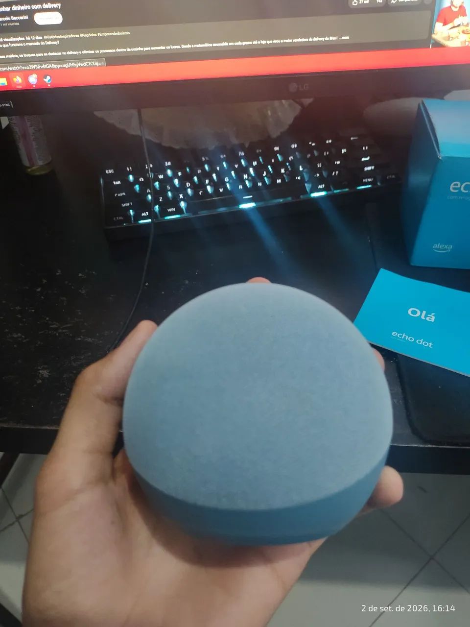 Alexa ECHO DOT com relogio - Foto 2