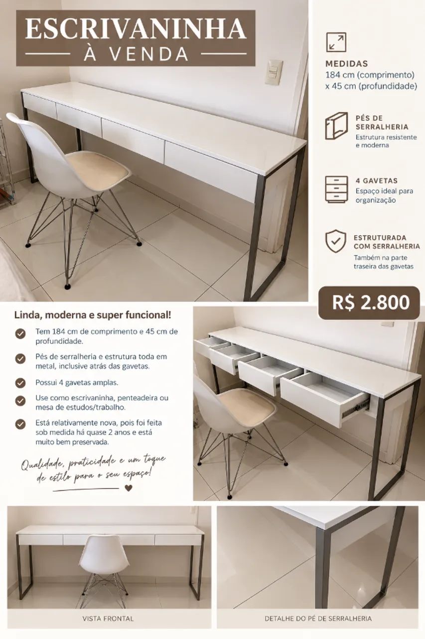 Escrivaninha/ penteadeira 