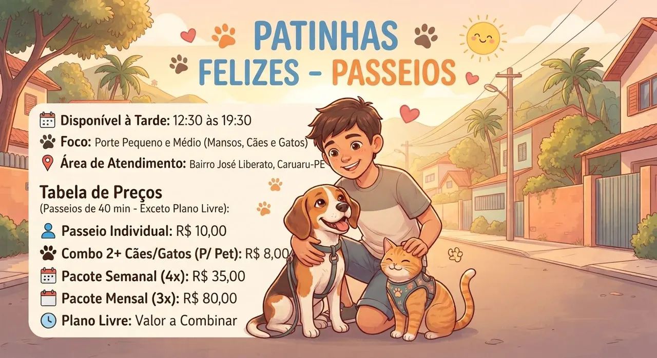 Patinhas Felizes - Passeios
