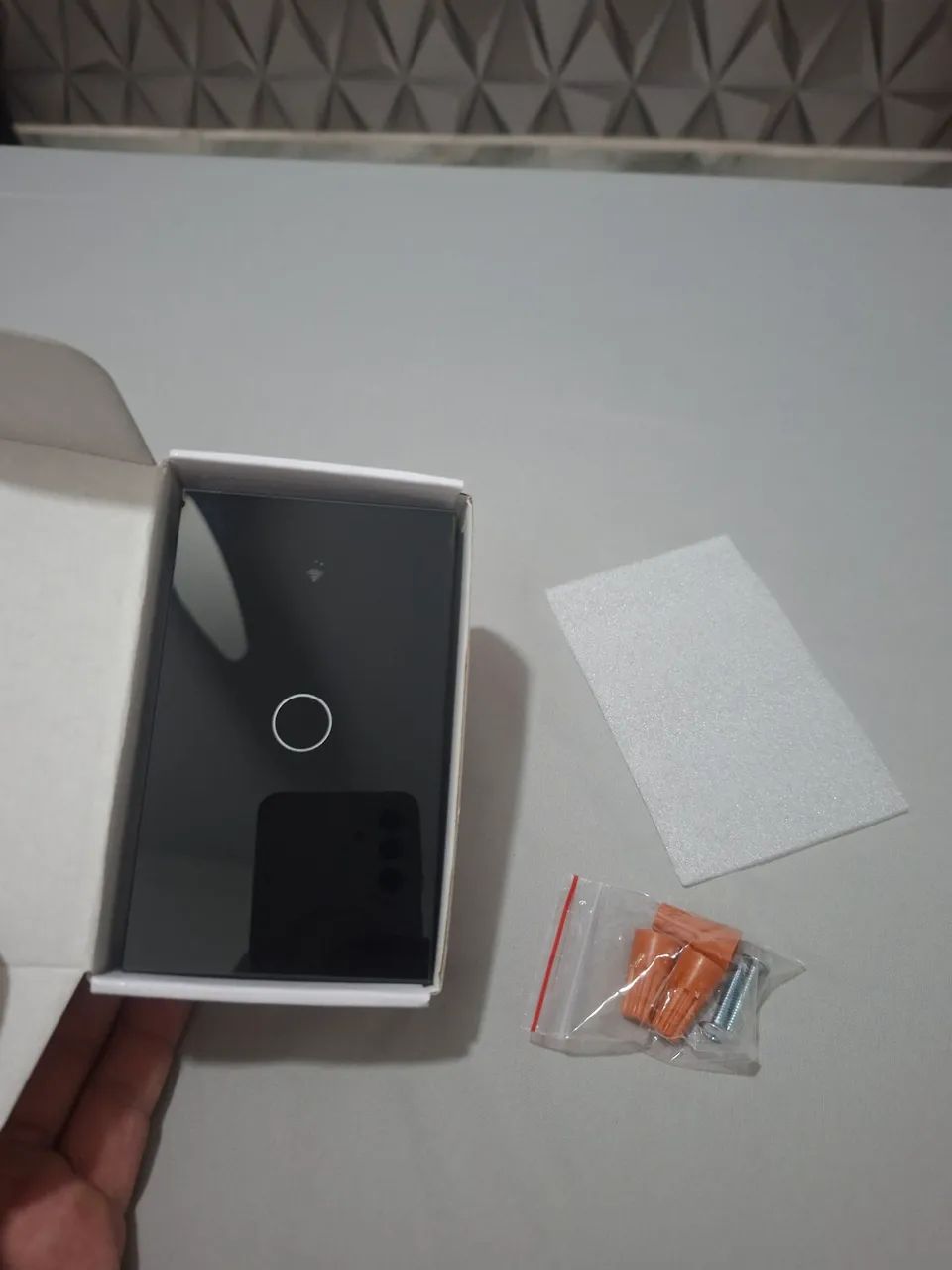 Interruptor Inteligente Preto 1 Via Wifi Painel de Vidro Alexa ou Google Home