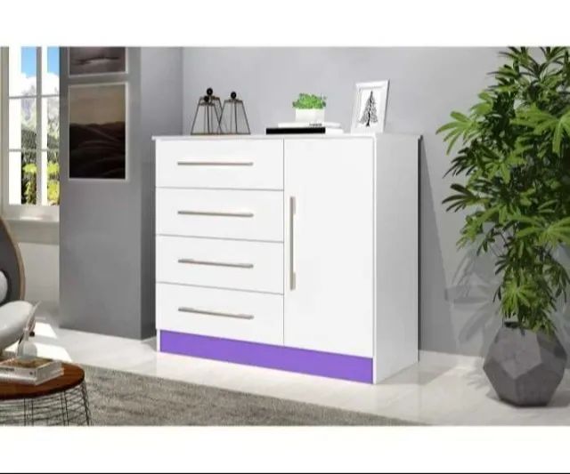Cômoda Sapateira C/ 1 Porta e 4 Gavetas Malibu New - JA (ENTREGA IMEDIATA) - Foto 2