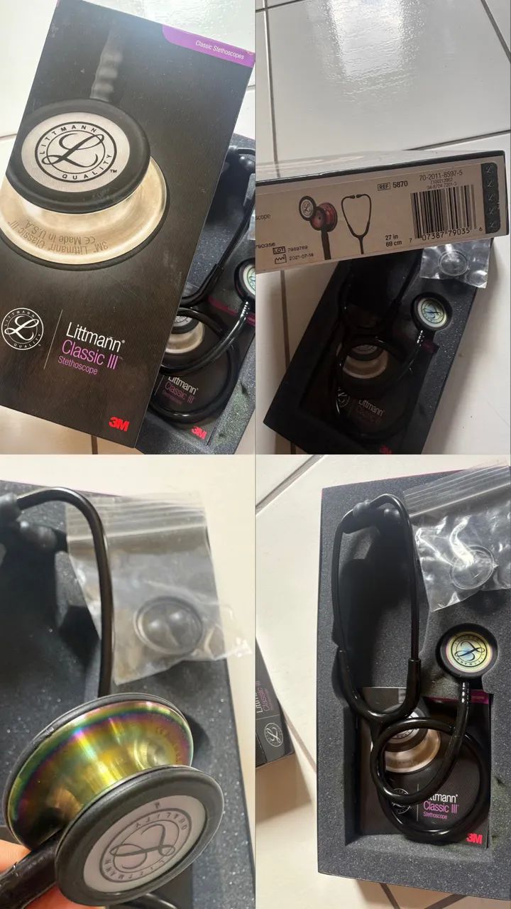 Estetoscópio 3M Littmann Classic III Black Rainbow