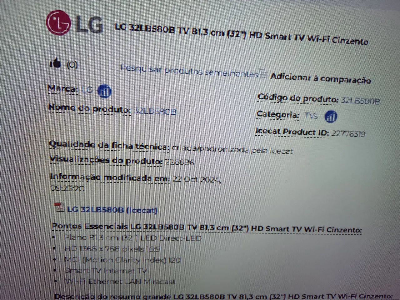 Tv Lg smart 32 polegadas  Mod.LB580B - Foto 2