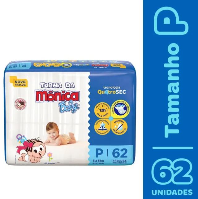 Fralda Turma da Monica 62 unidades