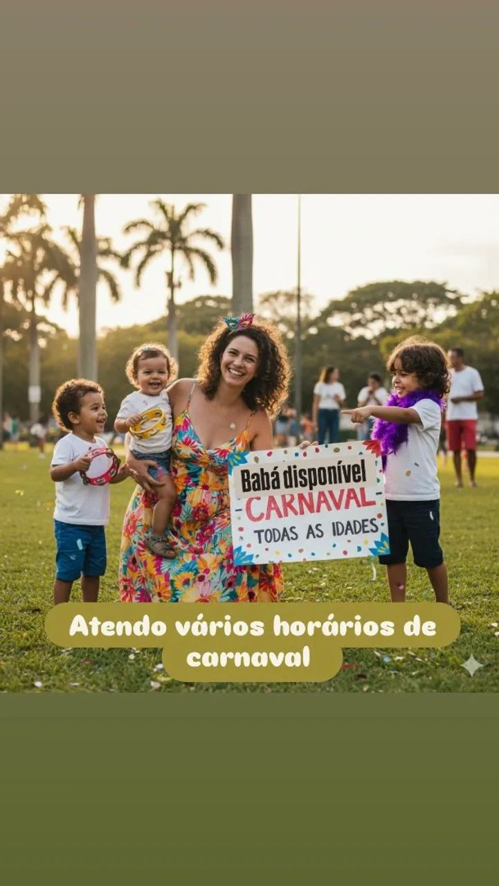 Estou disponível de babá no carnaval 