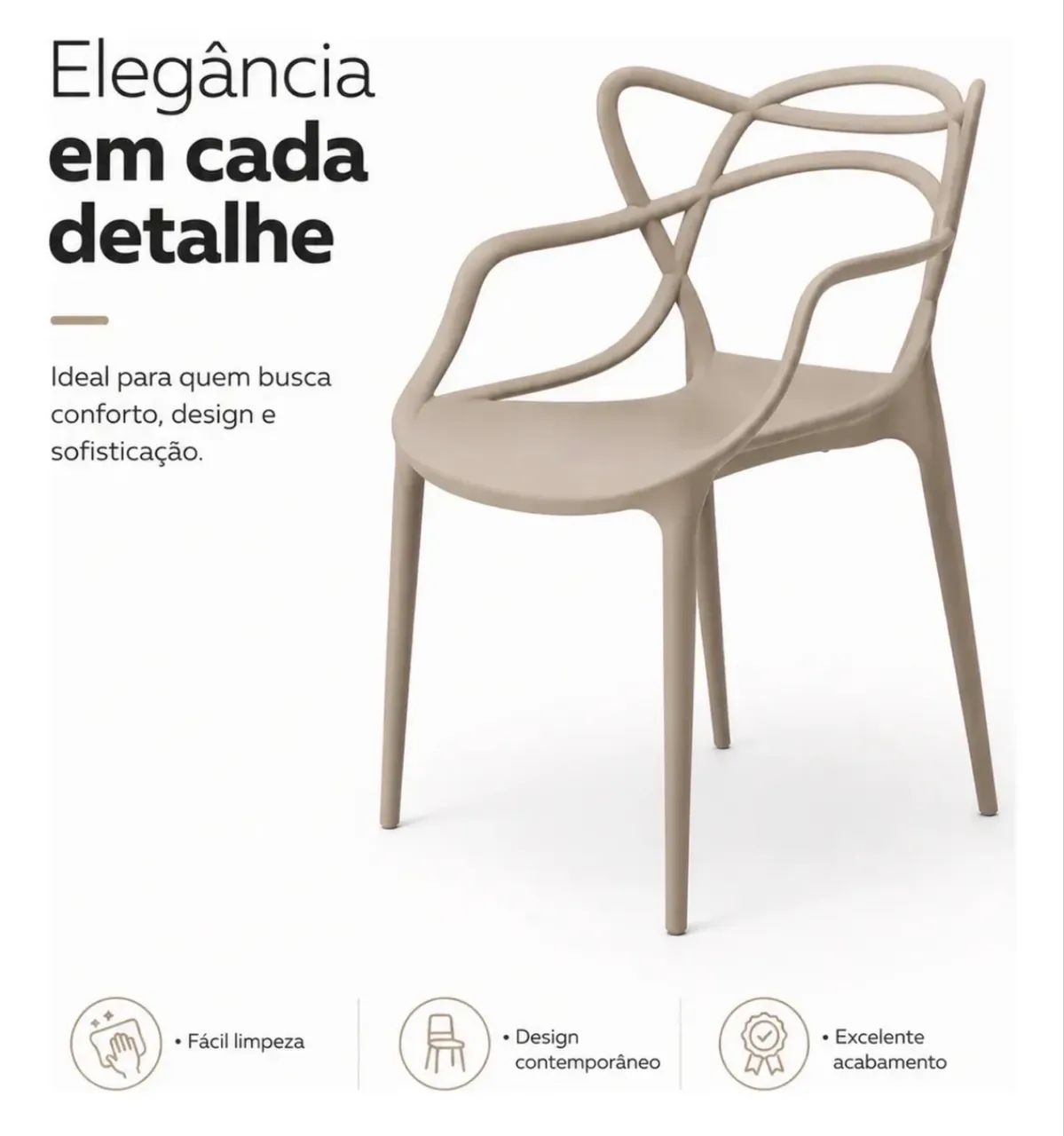 Kit 6 cadeiras empilhavel  - Foto 5
