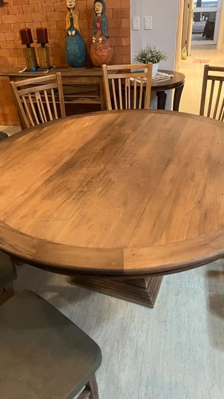 Mesa madeira maciça com cadeiras - Foto 4