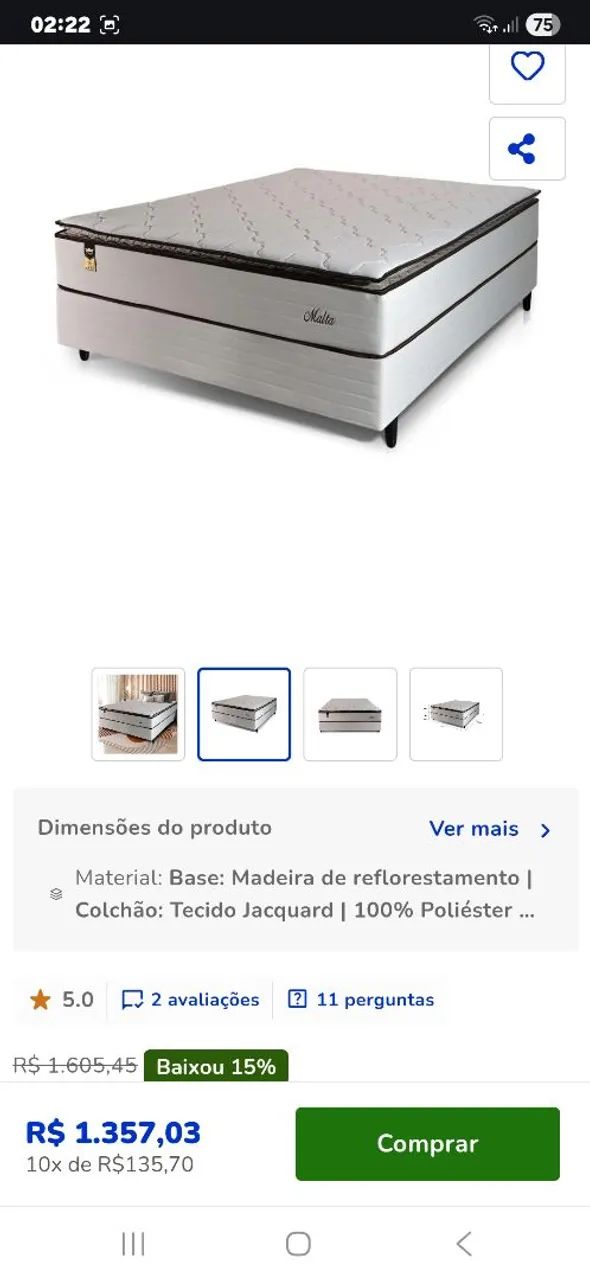 Cama box casal marca Helen malta semi nova  - Foto 5