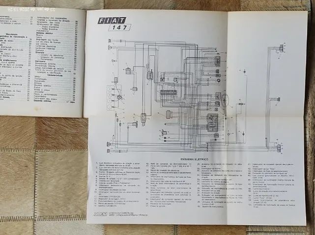 manual do proprietário Fiat 147 de 1977 com esquema elétrico e livro conheça o seu fiat - Foto 3
