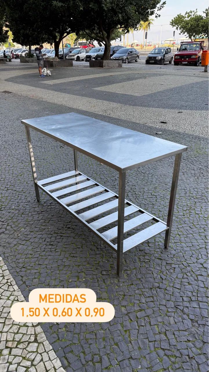 Mesa  Bancada Inox Industrial Cozinha Restaurante