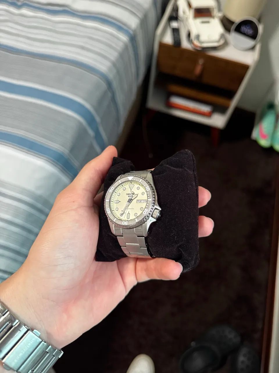 Relógio Seiko 5 Sports Reduced Creme 38mm  - Foto 3
