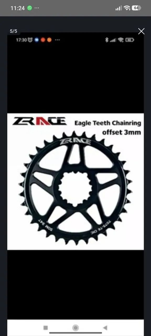 Coroa gxp linha Sram da Zrace 32 34 e 36 dentes zero na caixa 