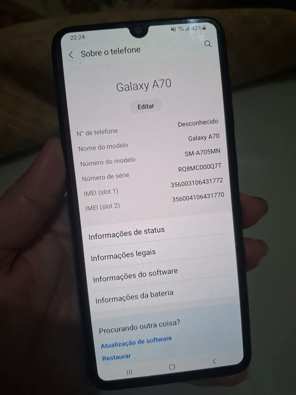 Samsung Galaxy A70 128GB / 6gb de RAM - Preto - Foto 4