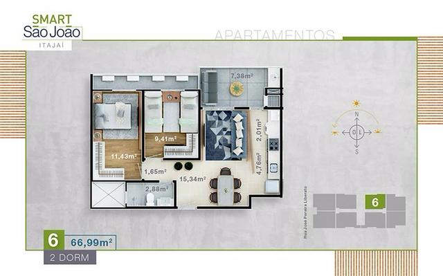 Permuto 02 Aptos na planta por casa em Itajaí/SC ou Vendo separados - Foto 10