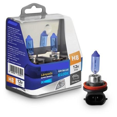 Par Lampada Super Branca H8 8500K 12V 35W