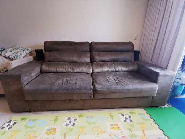 Sofá com extensão para as pernas - R$ 600 - Móveis - Sul (Águas Claras),  Brasília 1142442591 | OLX