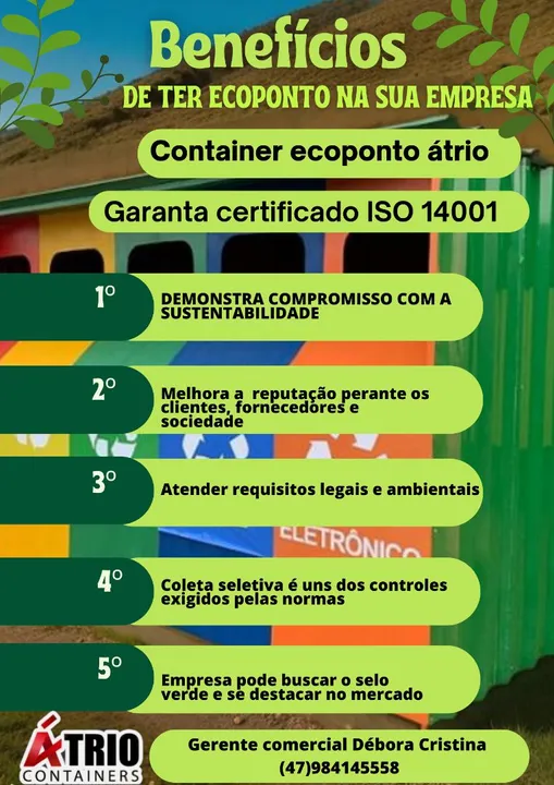 Container ecoponto separação de resíduos