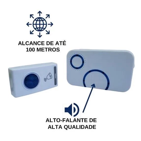 Campainha Domestica Sem Fio a Pilha - instale voce mesmo  ENTREGA IMEDIATA - Foto 2