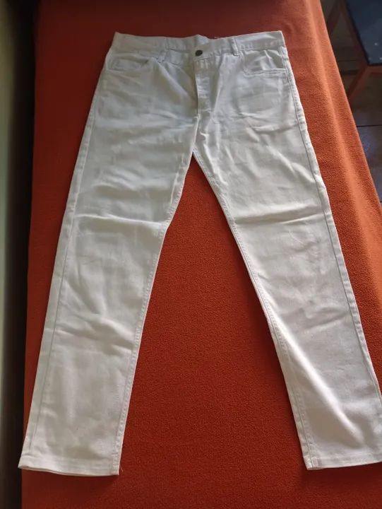 calça jeans branca n46  - Foto 5