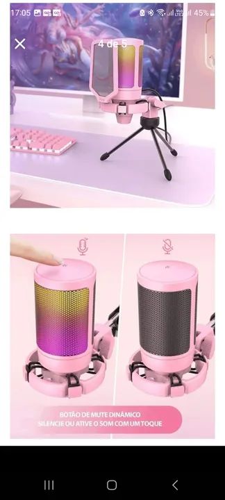 Microfone FIFINE AmpliGame USB - A6V COR ROSA - Foto 2