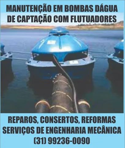 Manutenção de bombas hidráulicas, flutuadores e boias