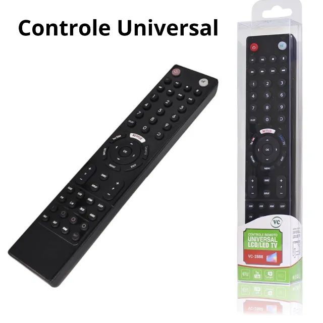 Controle Remoto Universal VC-A2888 Desfrute do Controle Total em Sua TV Smart LCD/LED