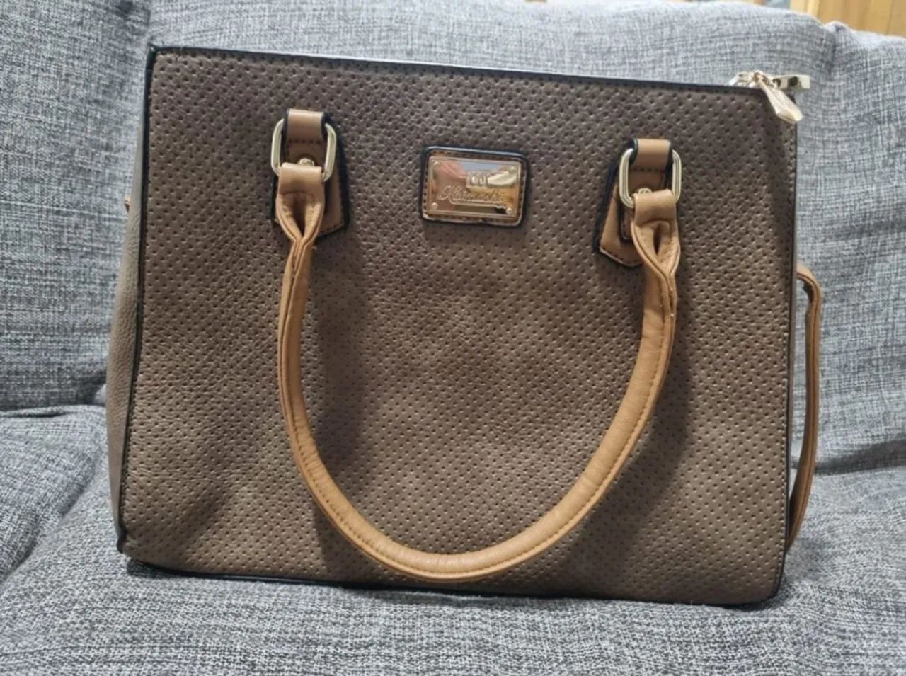 bolsa de ombro haimashi bege nova