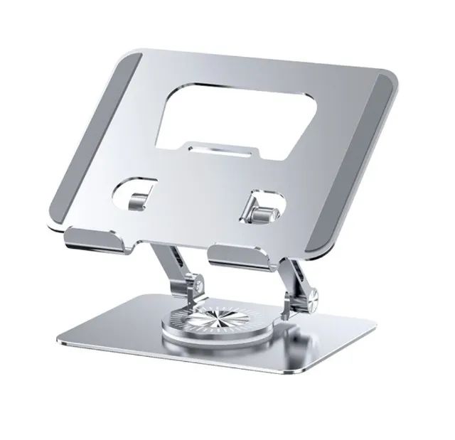 Suporte De Mesa Giratório 360° De Alumínio Para Tablet E iPad - Prata