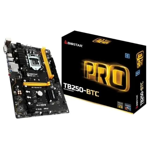 Kit Mineração Tb250-btc+ Com 8 Pci + Cpu G3900 + 4gb Ddr4