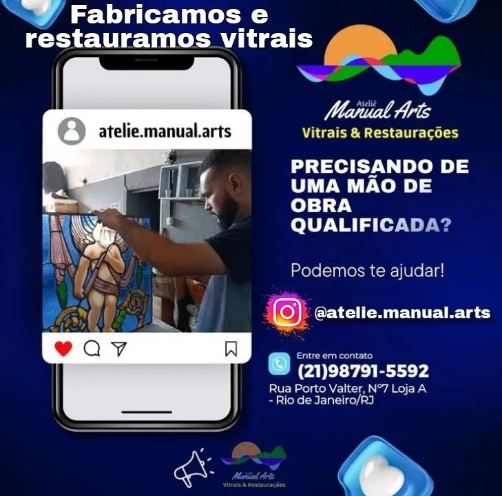 Vitral grande ( com ferragem em alumínio ) - Foto 2