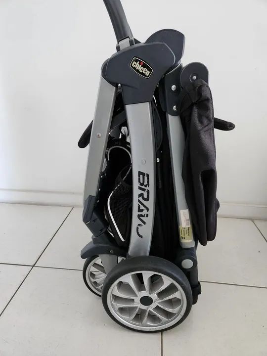 Carrinho De Bebê 3 Em 1 Com Cadeira Para Carro, Keyfit 30, Chicco Bravo, Cinza E Preto - Foto 3