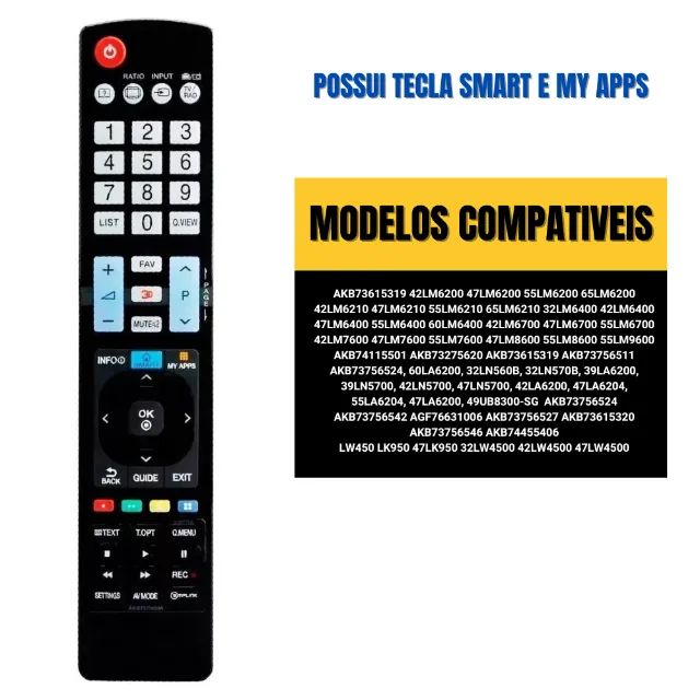 Controle Remoto Para Tv LG Lcd Led 3d Smart - Novo - Foto 2