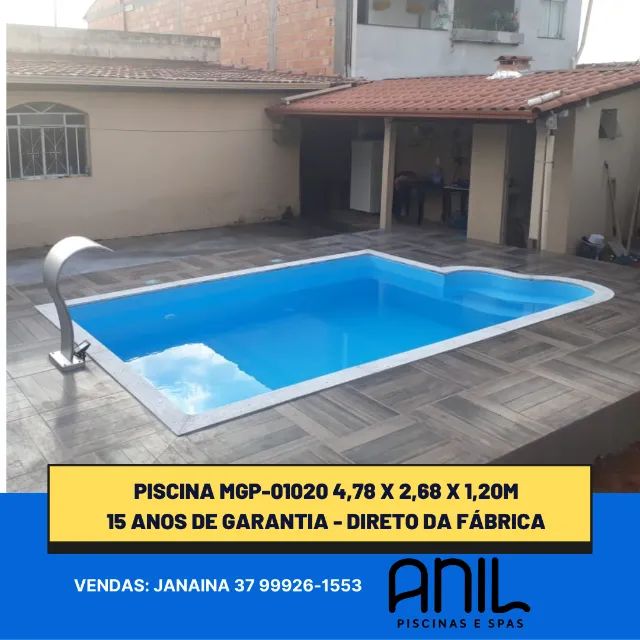 Ja - Piscina nova de fibra, tamanho medio 4,78 x 2,65 x 1,20m