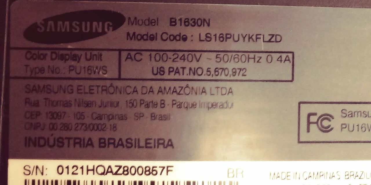 Tela Samsung 15" linda!